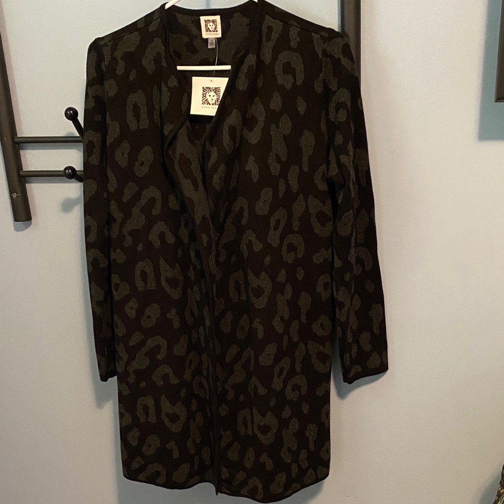 NEW Anne Klein Dark Patterned cardigan - Picture 3 of 4